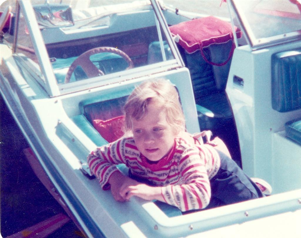 "New Boat!", last year dad tried to pull us up using a 10 hp motor on a fishing boat. That disaster lead to the purchase of a 16 foot tri-hull complete with a 60 hp Chrysler that can push the blue beast up to 28 mph (with a good tail wind). Huzzah!