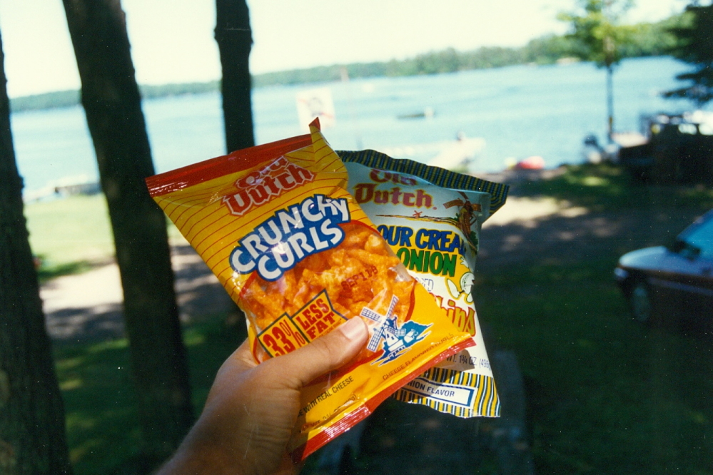 With ample supplies in hand, both the cheesy and the sour cream and oniony, we headed back.