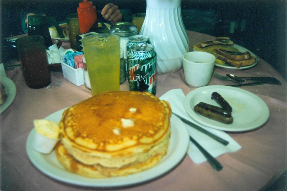 In addition to snow, ice, and desire, a key part of a good fort is a huge breakfast. The Log Cabin has some of the biggest pancakes in the northwoods. There's enough food in a single order to provide the energy needed to either build great snow walls or feed a small village.