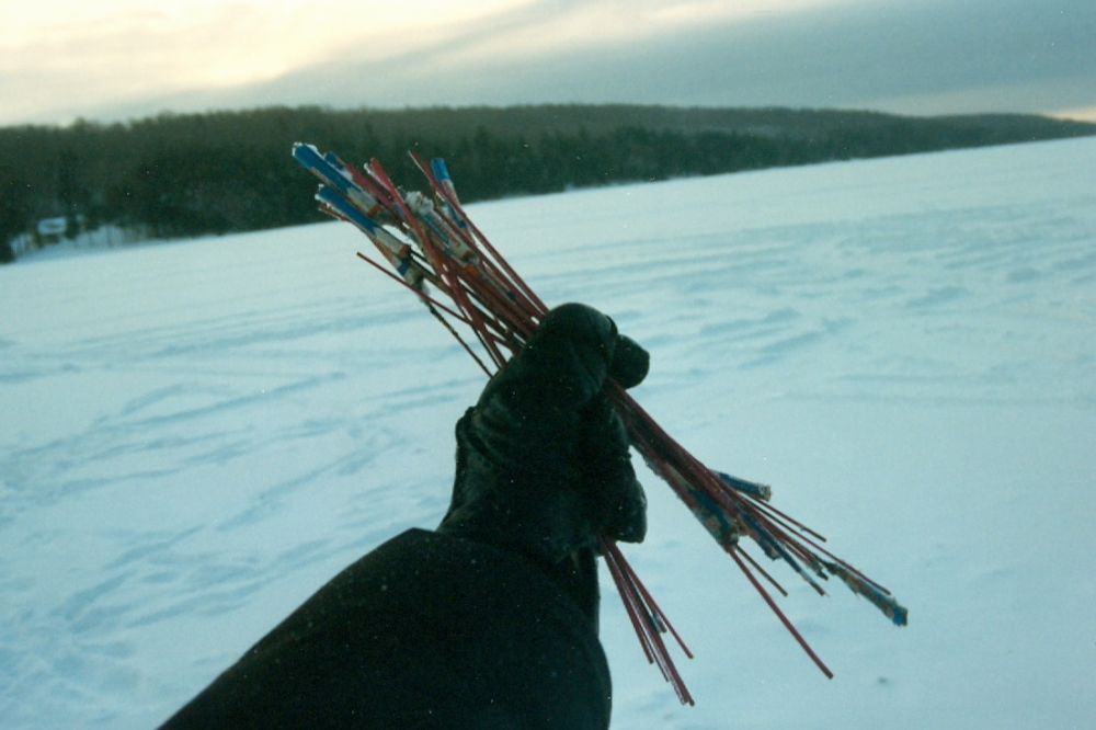 A howling wind from the west made picking up sticks all the more enchanting.