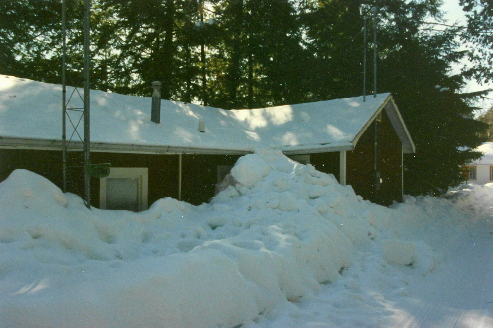 Some cabins on Knott Lane are also losing their snow, but soon there will be no place for the roof drifts to go.