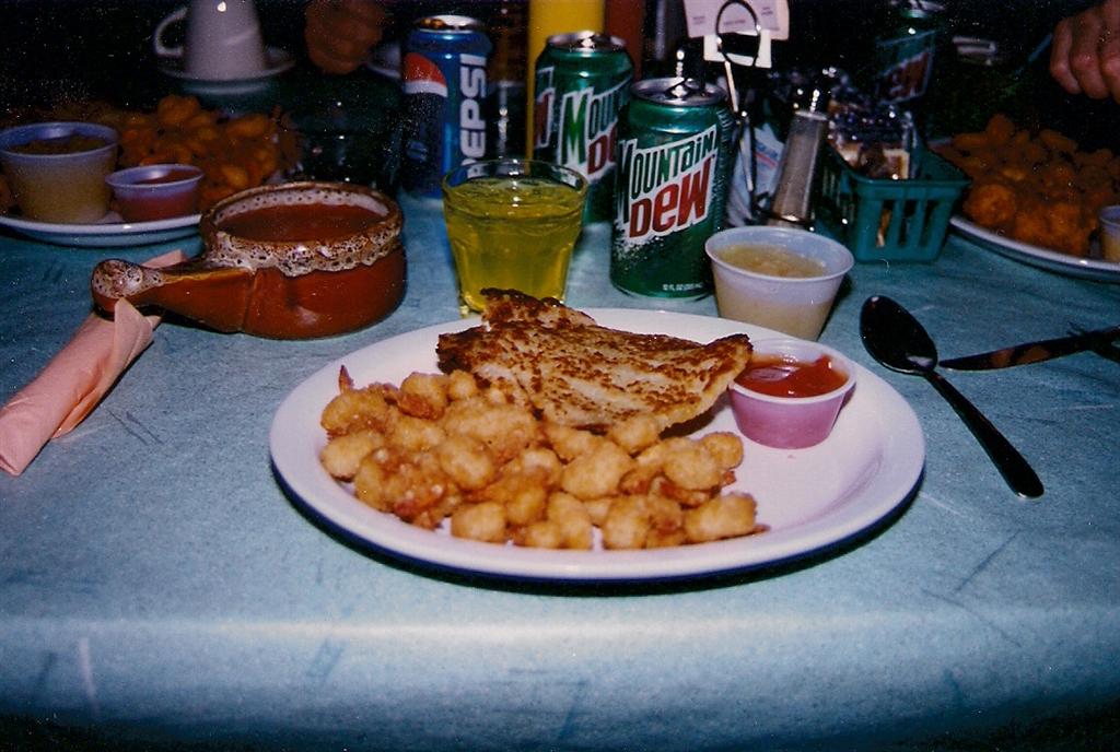 Duck's on Friday. The shrimp dinner with soup and salad bar was a good option . There are a few different selections for the starch, but potato pancakes are the only real choice. Yum.