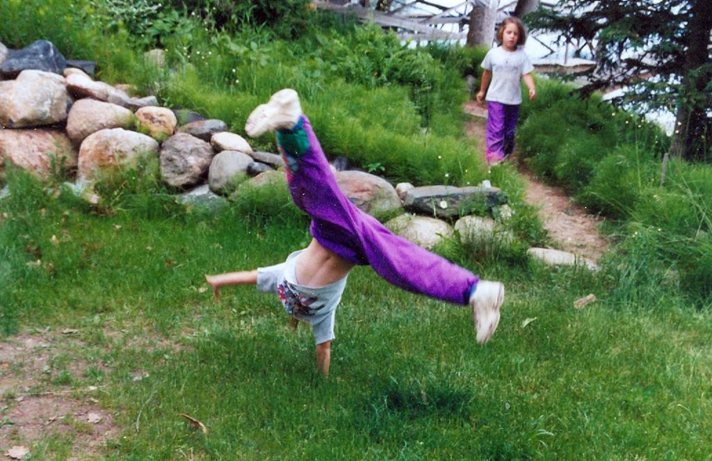 The young and underfoot were bopping around the north end of Lucerne on both the last weekend in Spring and the first in Summer. One had learned to do cartwheels and that became the travel mode of choice to move from one area to another.