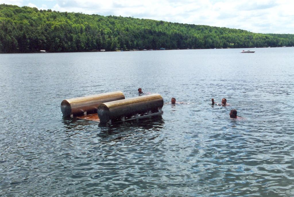 The raft was restored to a less upside down orientation some time later.