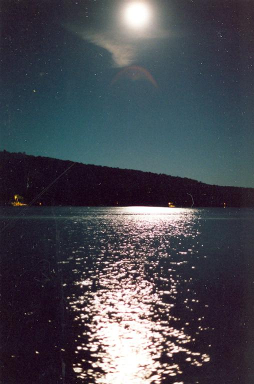 The skiing moon was up this weekend. Nobody skied at night for fear of the letter of the law, but if you did strap on the pine and take in a run you would not have violated the spirit of the law. It was almost as bright at midnight as it was during a very cloudy day. Almost.