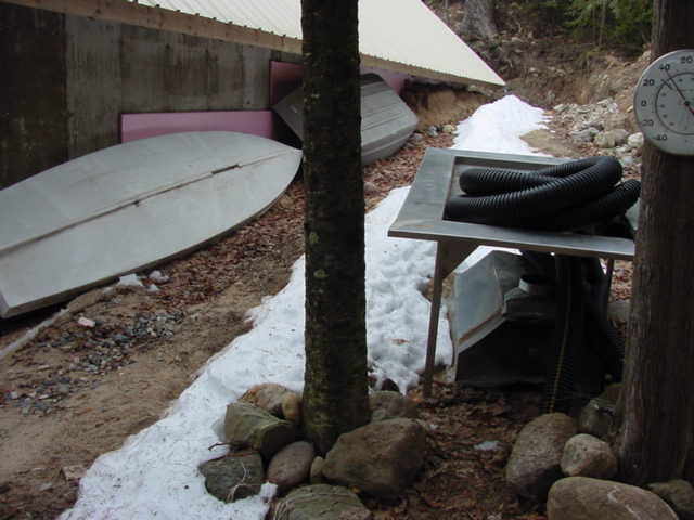 The only evidence of any past snow was in the shadows.