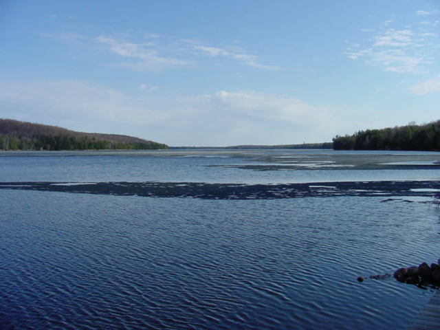 We were told that the ice was pulled off the shore about 10 feet.  When we got there on Friday this is what we found!