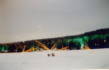The brilliant moon helped in keeping the volume of fire high during the entire 90 minutes of the event.