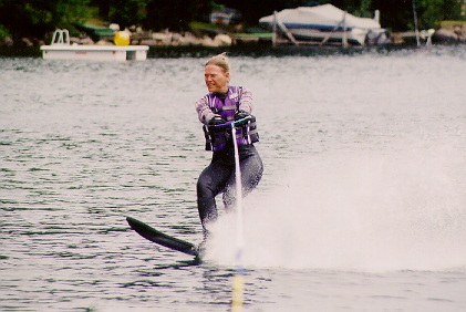 Mrs. Nemo continued to improve on one ski but fell badly later in the week.  Thanks to modern pharmaceuticals the pain was manageable and she will be back on one ski by next week.  On the plus side we both left the water with the same amount of appendages as we started with.