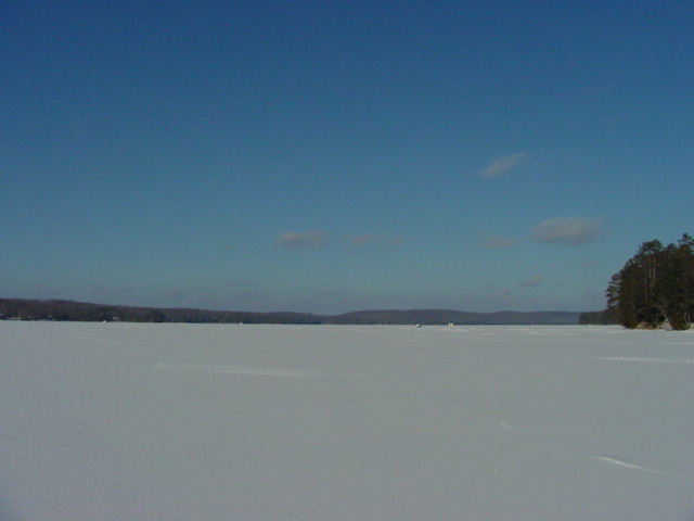 Before leaving we went to the public boat landing to get some rare (well rare here anyway) pictures of the south end of the lake.