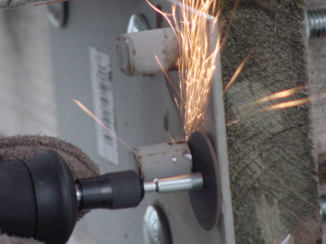 Pier modification kicked off Saturday with the "Cutting of the Steel Nubs".  2 cutting disks later we gained 2 nubs that I hope to sell on eBay.