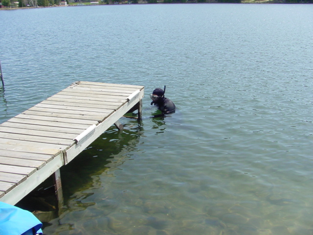 While the water was warmer it was still brisk.  We don't seem to be the only ones who have piers in so there must be several other people who can attest to the refreshing nature of the lake this time of year.