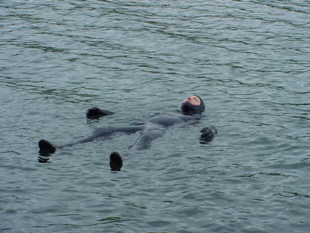 I dove a bit but we inadvertently left Meg's mask in Milwaukee.  Without a dive buddy it can be dangerous to go long or deep so the dives were short and in less than 15 feet of water (for the most part).  The smallmouth are active, many swam with me, but I saw no other fish species.  Floating afterwards was a good way to relax after a bike-tire explosion during a trip around the lake.