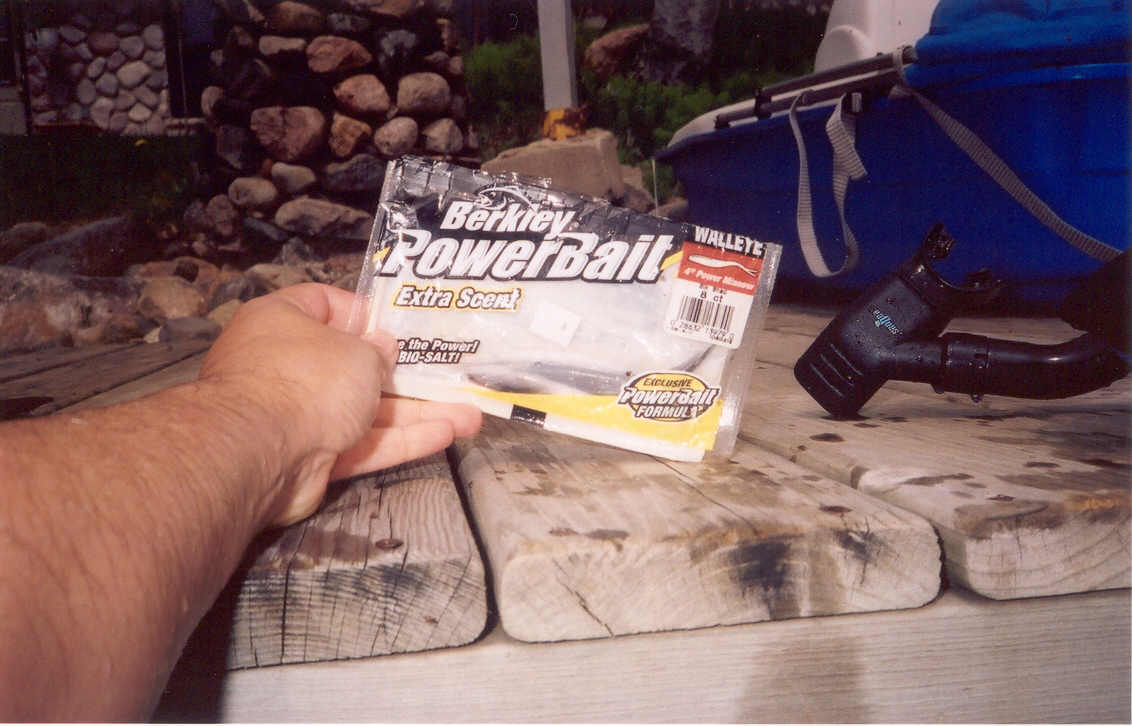 While diving, finding a fishing lure is not usally a big deal, but I found this package of "Berkley PowerBait" with 3 unused baits sealed inside.