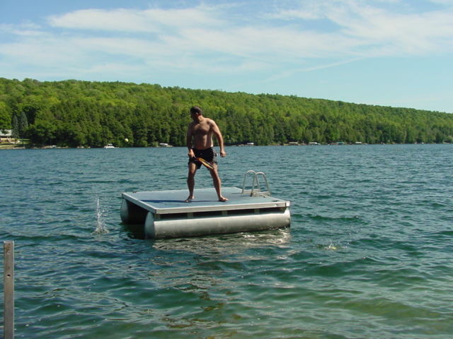 Afterward, the 2005 Rafto! championship was played out on the northwest end of the lake.  It was a hard fought battle. In the end Lt lost his stuff and Nemo was victorious!