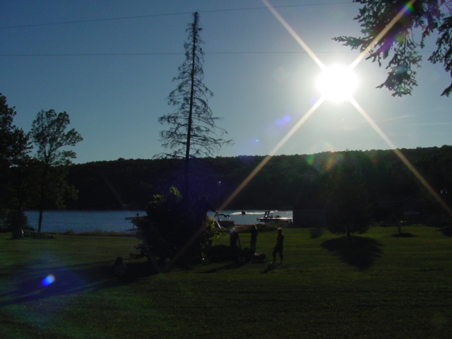 The weather, as it has been almost all summer, was great.  Blue skies, a slight breeze, and hot temperatures.  This isn't helping the lake level which hit a new low for the year.  We could really use some rain.