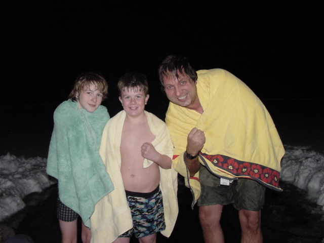 Three went in and three came out.  From right to left we were cold, cold, and cold.