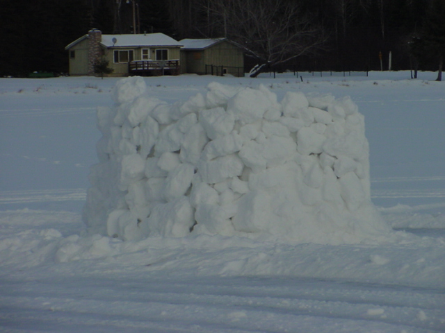 Mr EMT's had a boulder edifice and "through the wall" ports.  The war igloo built in the center of the four forts had no offensive capablity.