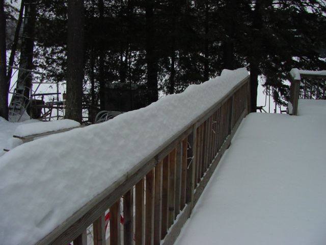 As the sun came up on Saturday all the snow became fearfully visible.  There is plenty of the white stuff on anything outside.  I would say about one and a half feet on the ground.  We tried to piggyback the images collecting on the local ftp server on the weather station's ftp transfer to a public site (The firewall is not configured to allow internet users past to get the the ftp server currently getting the images).  It should have worked.