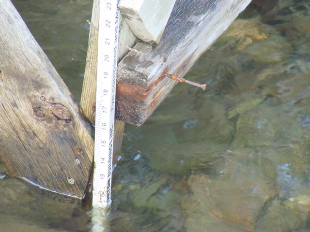 The lake level continues to drop as it has every fall.  It is now about 6 inches below the nail.  Let's hope for a snowy winter.