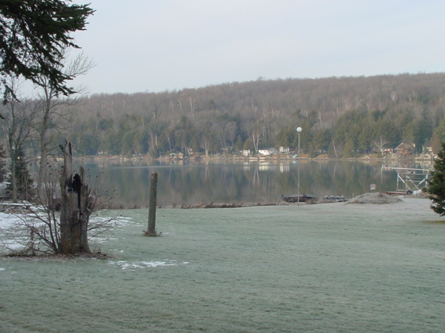Frost covered the ground Saturday morning.  The air was as quiet and calm as the lake.  The silence seemed to go on forever, only to be broken  by the rare and far off gun shot.