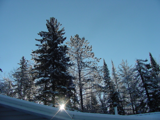 Just as the sun came up on the first day of the new year, clouds were pushed away and the light bounced off the new 3 inches of snow.