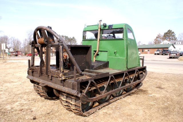 The 1974 Bombardier Muskeg squats on wide tracks and has a powerful winch.  The perfect vehicle for the man that really misses his tank.