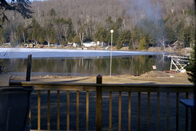 The liquid part of the lake was calm Saturday morning.  The ice was proving surprisingly tenacious.