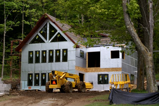 The western house is looking good/windowed.