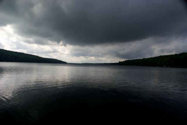 Not the kind of sky you want to see while fishing.  or skiing.  or anything that requires you to be outside.  Almost 2 inches of rain pounded the area from mid Sunday until Monday morning.  With all the surrounding inflows, the lake could go up over 3 inches.  More is predicted this week.  I hope we get it.<br><br><br>-Nemo