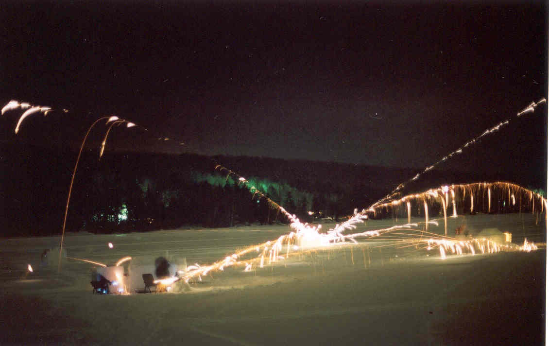 At 6:30 PM a few ranging shots were unleashed.