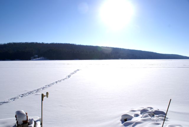 The ice was 16 inches thick, the air cold, and the sun dazzling when the location of the first fort was determined.