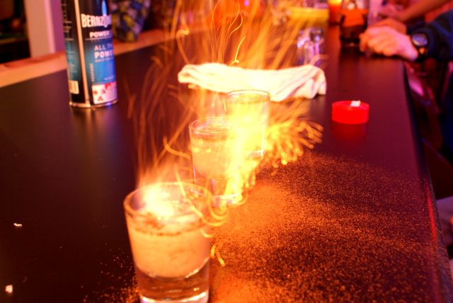 Bar night was punctuated with a sighting of the fiery and tasty Bailey's Comet