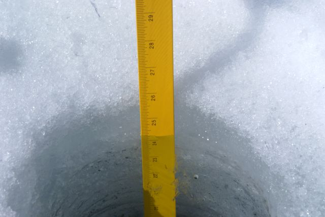 26 inches of good ice means that ice-out will not be anytime soon.