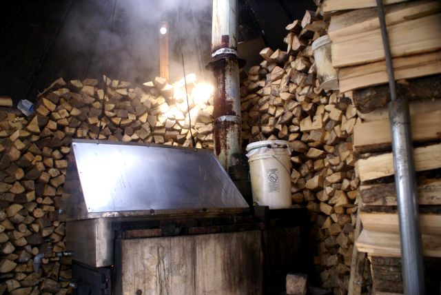 The meager amounts of sap collected was boiled down all weekend.  I think they have about 8 gallons of syrup canned and are waiting for labels.