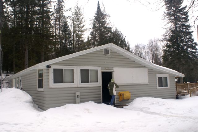 The snow on the trails is getting a bit thin to sled on.  The snow on the lake and its shores is still plentiful. Copious even.  Deep.  I'm getting sick of snow.  And don't get me started on ice.