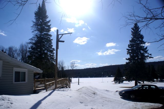 Sunset was hours away, the sap was running, and the snow melting at 4:00 PM on Friday.  The sound of running water filled the northwoods.