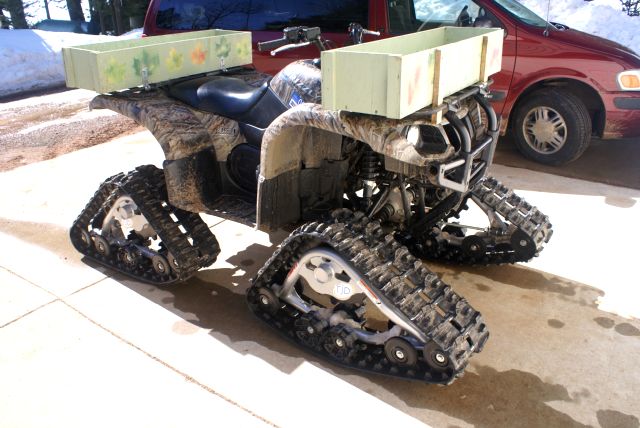 Wheeled ATV's get stuck in the deep snow/slop this time of year, but not uncle Ron's.