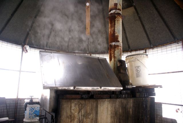 With the  cooker in the sap shack, they can boil down about 200 gallons in 24 hours.  They were falling behind from the start of the weekend.