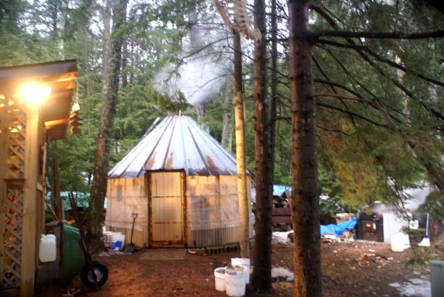 The sap was boiling hard when we arrived in the northwoods.  The syrup makers were over 500 gallons of sap behind and the pressure to catch up had them burning all night.