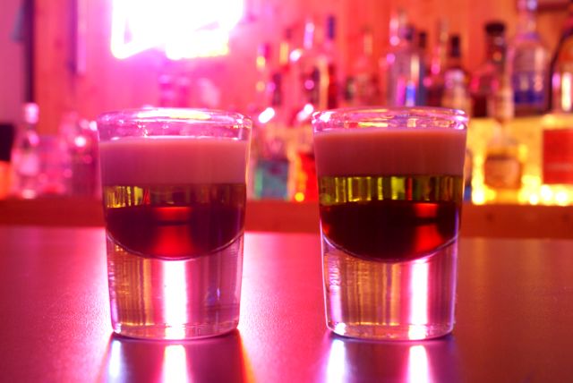 On Saturday night, we worked on our layering.  I regret that earlier in the evening no pictures were taken of the group of delinquents that lit the stump in front of the bar.   Because of the wet weather, some accelerant was splashed on it.  No one in the group of bevises wanted to risk the loss of eyebrows by lighting it close up, so they retreated about 150 feet and fired bottle rockets at it.  It did not look like it would work until the 6th volley. The fireball amused all.