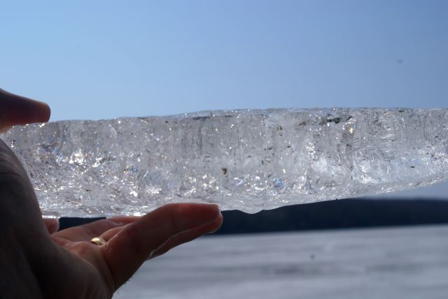 As you go farther from the edge, the ice grows thicker and not so 