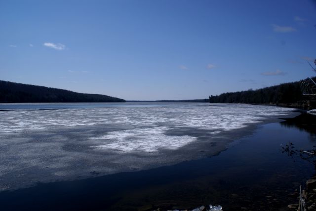 The ice still clings to life.  It should be gone by next weekend, but with lows in the low 20's°F and highs in the 40's°F, I would not bet on it.<br><br><br>-Nemo