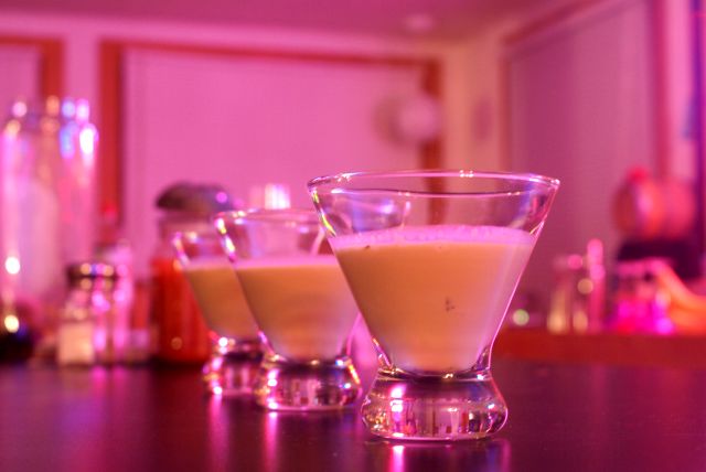 The bar was opened on Saturday night.  Bucket cleaner/gatherers were rewarded/punished with the now dreaded "Oatmeal Cookie".  It looked good in the drink book.  In reality, not so much.