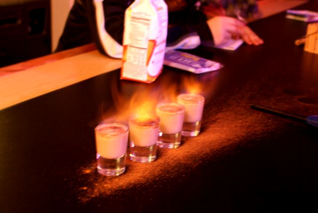 The new high-speed pipe was celebrated with the ever popular/aflame Bailey's Comet