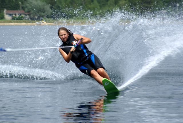 The flatness of the north end of the lake was skied up both Saturday and Sunday.