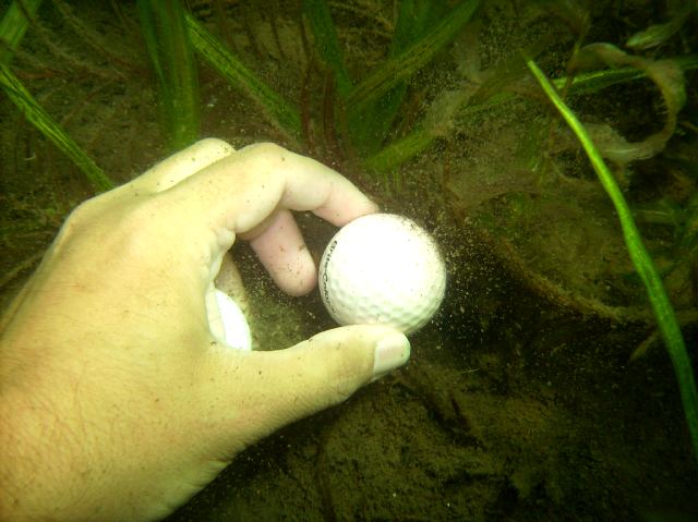 Picking golf balls from 6 to 8 feet of water was very easy with the lake being crystal clear.
