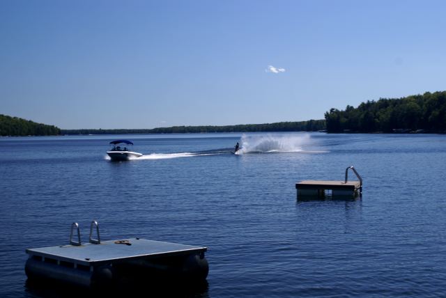 The lake was skiied, tubed, and footed up more than any weekend this year.