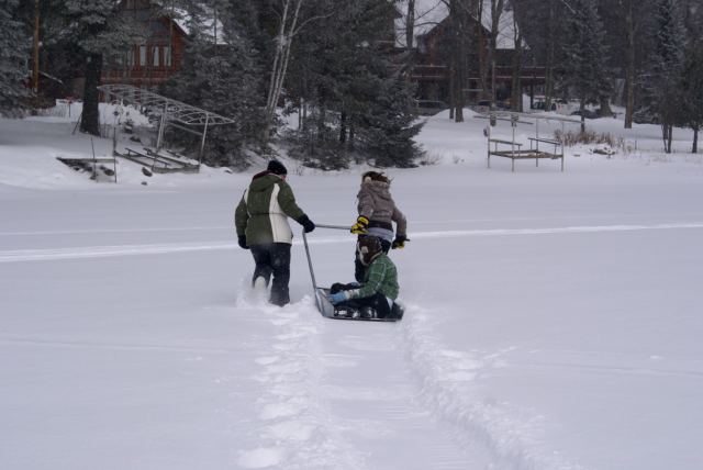 A small amount of time was used for snow scoop rides in the deep snow.