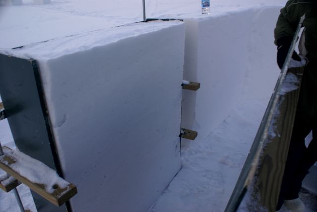 Pins are pulled and the wall is ready!  It takes less than 10 minutes to build a wall section.